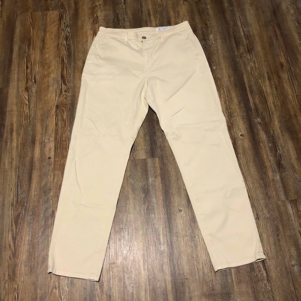 AG Adriano Goldschmied Caden Tailored Trousers Women's 28 Cream Office Pants